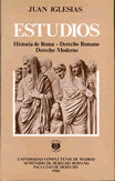 Portada de Estudios. Historia de Roma. Derecho romano. Derecho moderno
